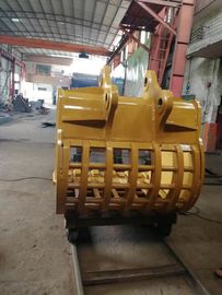 भारी शुल्क उत्खनन कंकाल बाल्टी Q355B हार्डॉक्स450/500/550 पीला/काला 0.2-2.8 घन मीटर