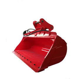 Steel Tilt Bucket for Excavator Red Yellow 0.1-0.75 CBM Capacity