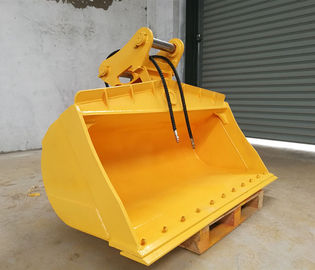 Steel Tilt Bucket for Excavator Red Yellow 0.1-0.75 CBM Capacity