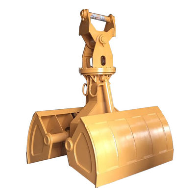 Capacity Excavator Clamshell Bucket Customized Yellow Q355B NM400/450/500 - 3-65 Ton