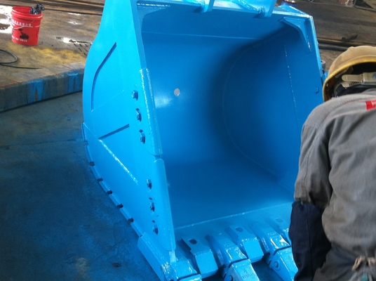 शक्ति पीला/काला खुदाई पत्थर बाल्टी Q355 NM400 Hardox400 280-4300kg अनुकूलित