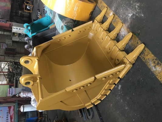 शक्ति पीला/काला खुदाई पत्थर बाल्टी Q355 NM400 Hardox400 280-4300kg अनुकूलित
