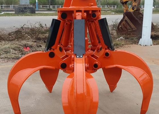कस्टम वजन सीमा 380-2250kg नारंगी छील पकड़ Hardox450/500/550 स्थायित्व के साथ