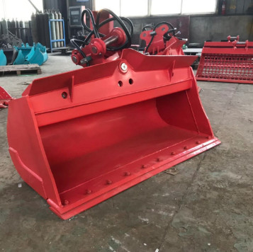 Red and Yellow Excavator Tilt Bucket Customizable Capacity and Opening