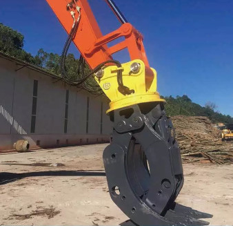 15 टन के लिए 360 घुमावदार हाइड्रोलिक टाइप लॉग ग्रैपलर CAT315 Excavator High Efficiency Wood Grapple Factory Price