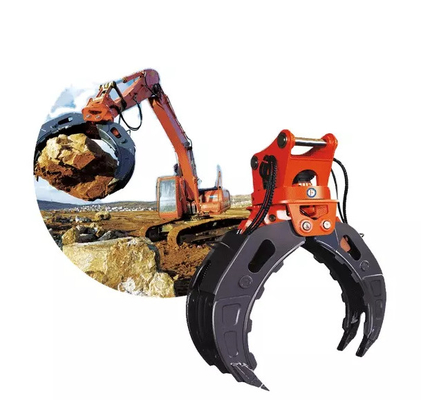 Q355B/NM400/HARDOX450 खुदाई मशीन 3609 टन के लिए घुमावदार हाइड्रोलिक प्रकार के लॉग ग्रिपल CAT310 उच्च दक्षता लकड़ी ग्रिपल