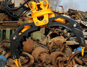 15 टन के लिए 360 घुमावदार हाइड्रोलिक टाइप लॉग ग्रैपलर CAT315 Excavator High Efficiency Wood Grapple Factory Price
