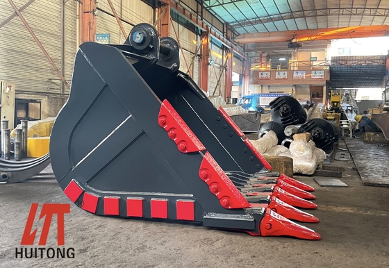 शक्ति उत्खनन रॉक बाल्टी पीला/काला Q355/एनएम400/हार्डॉक्स400 280-4300kg कस्टम दांत नई स्थिति